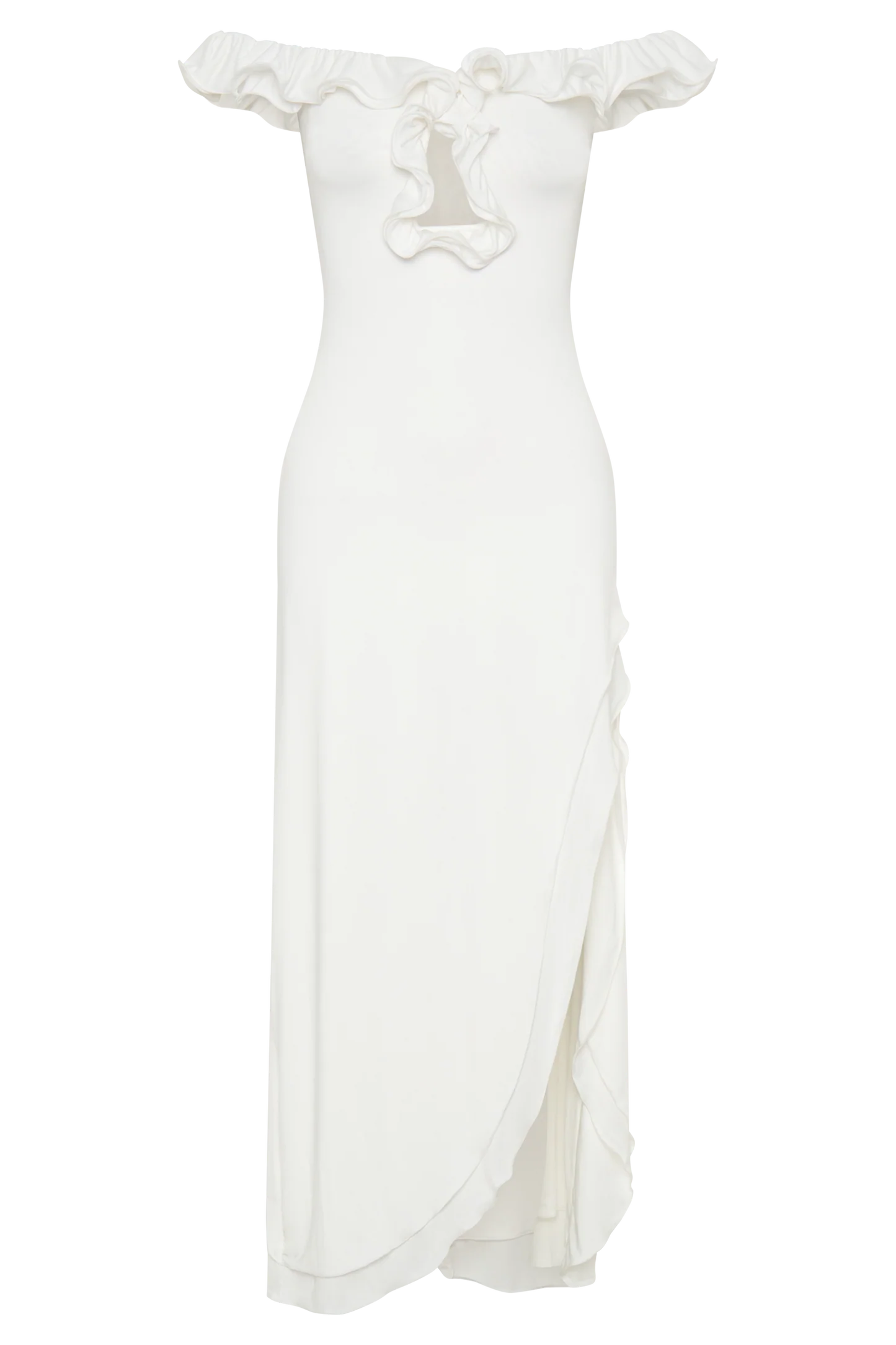 MESHKI Allegra Ruffle Dress White