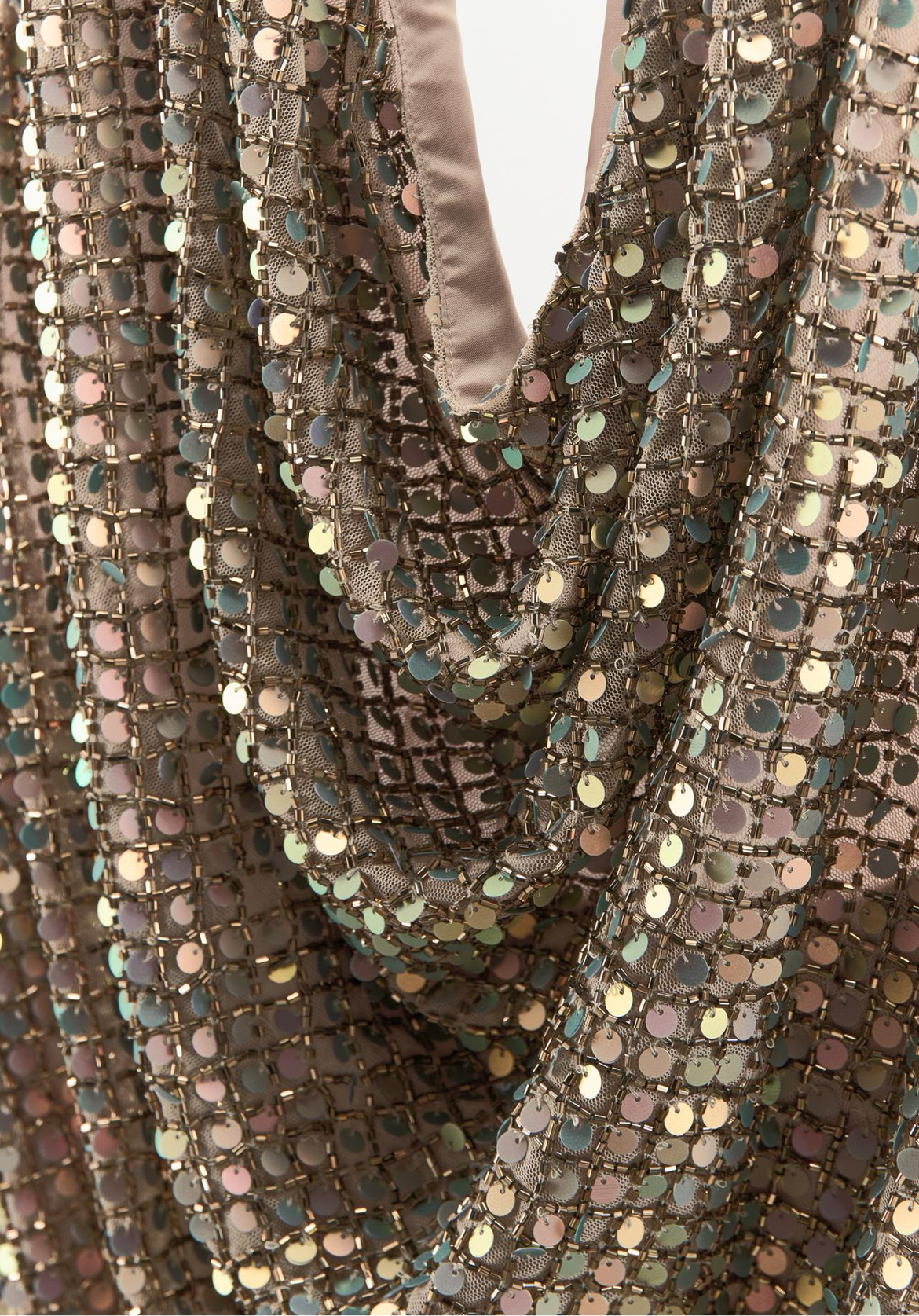 ZARA Sequin & beaded halter dress