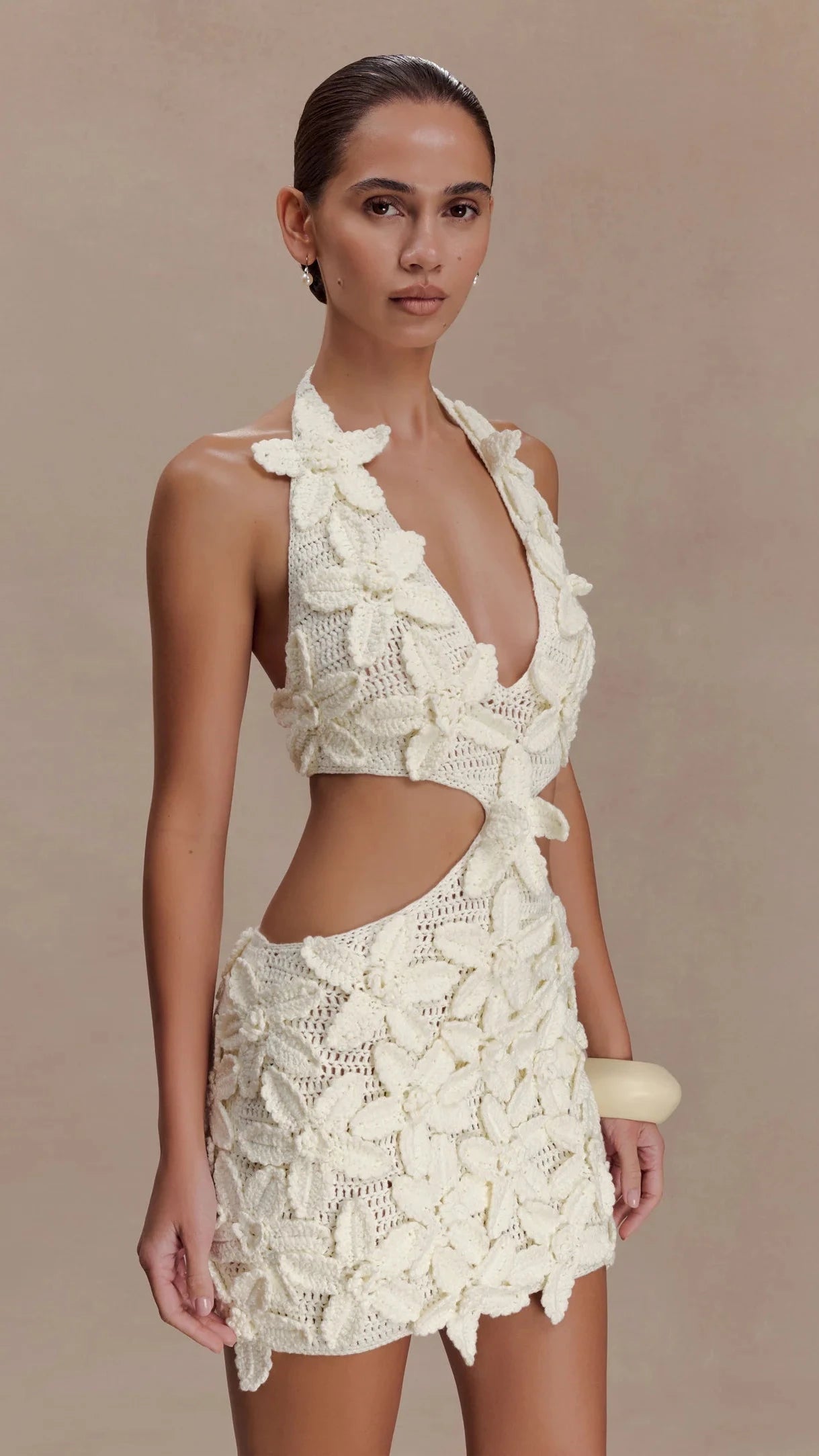 MESHKI Jaylene Crochet Mini Dress