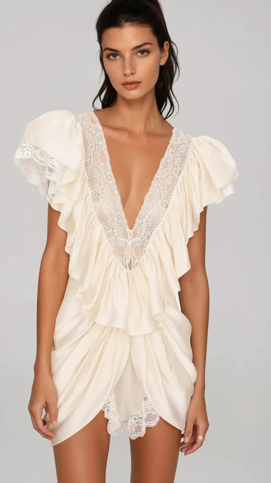 INNOVAREDENIM Hadassa Ruffle Playsuit