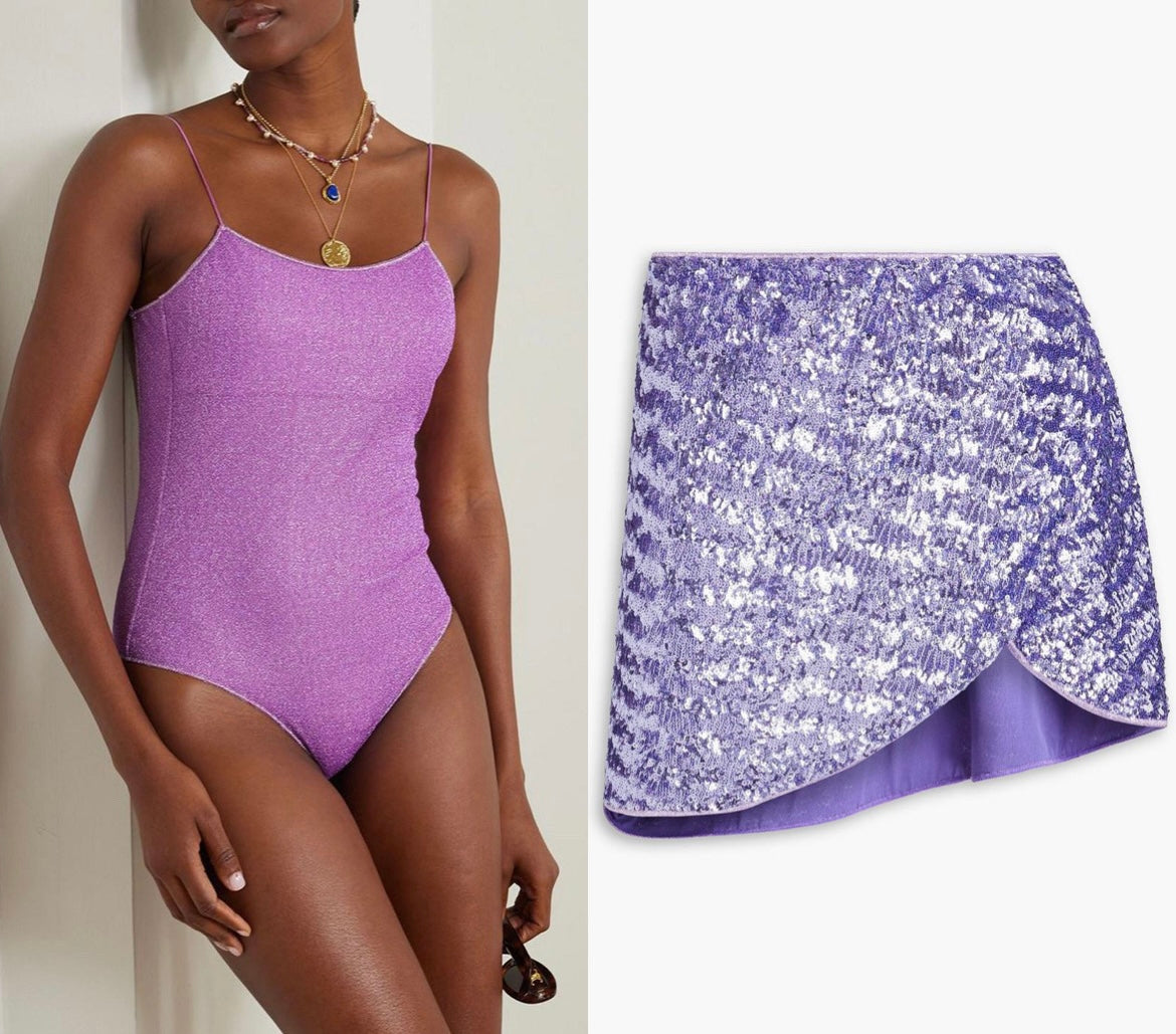 OSEREE Lumiere swim & sequin skirt