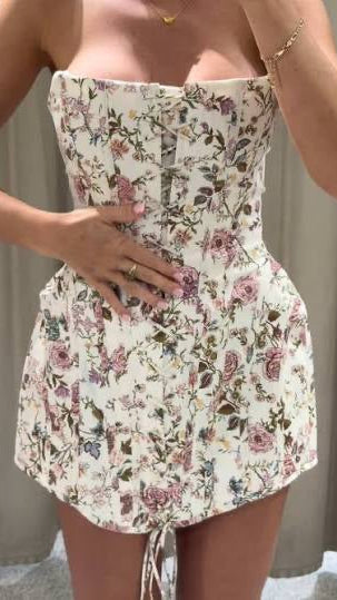 ZARA Floral Corset Mini Dress