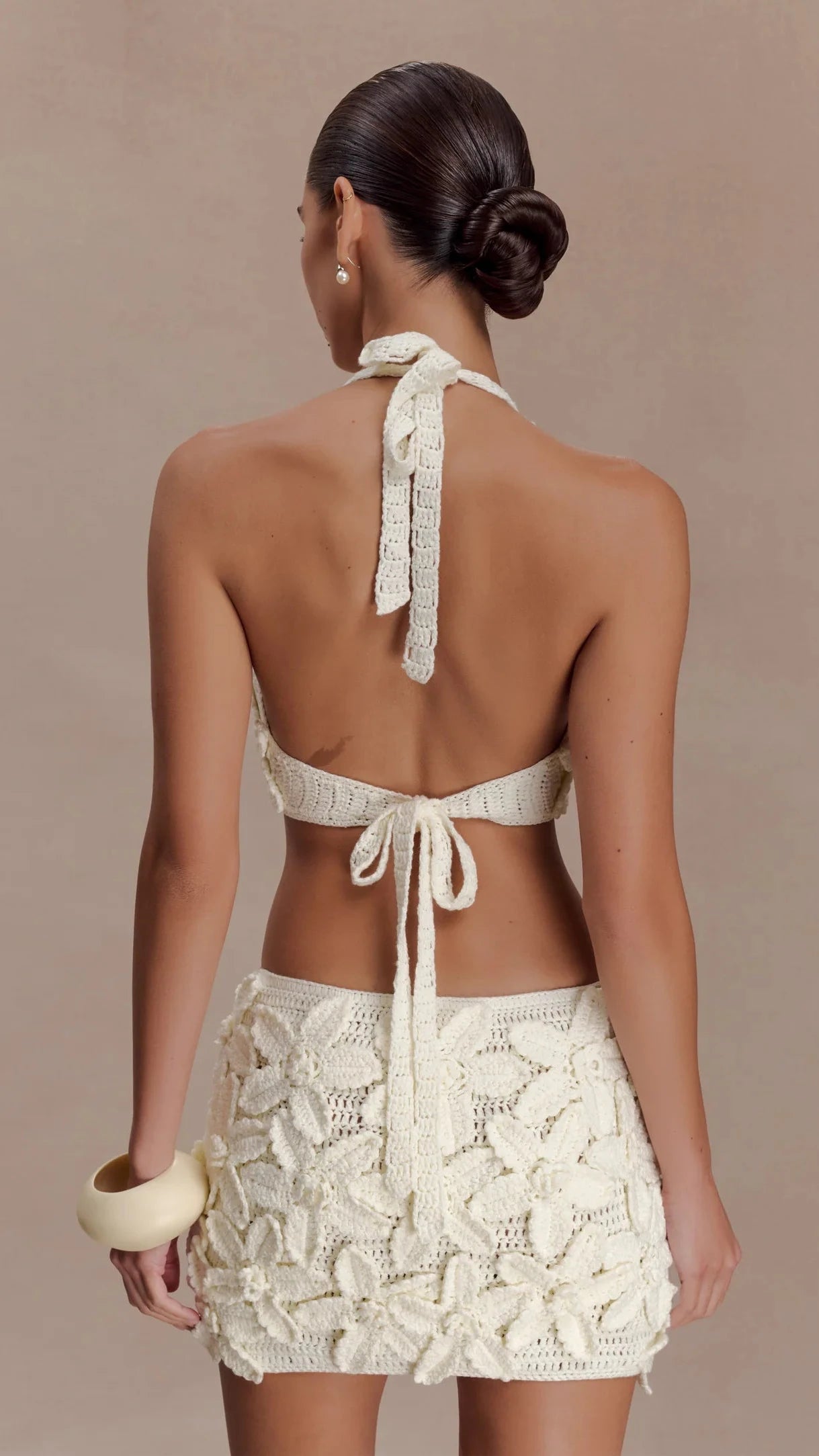 MESHKI Jaylene Crochet Mini Dress