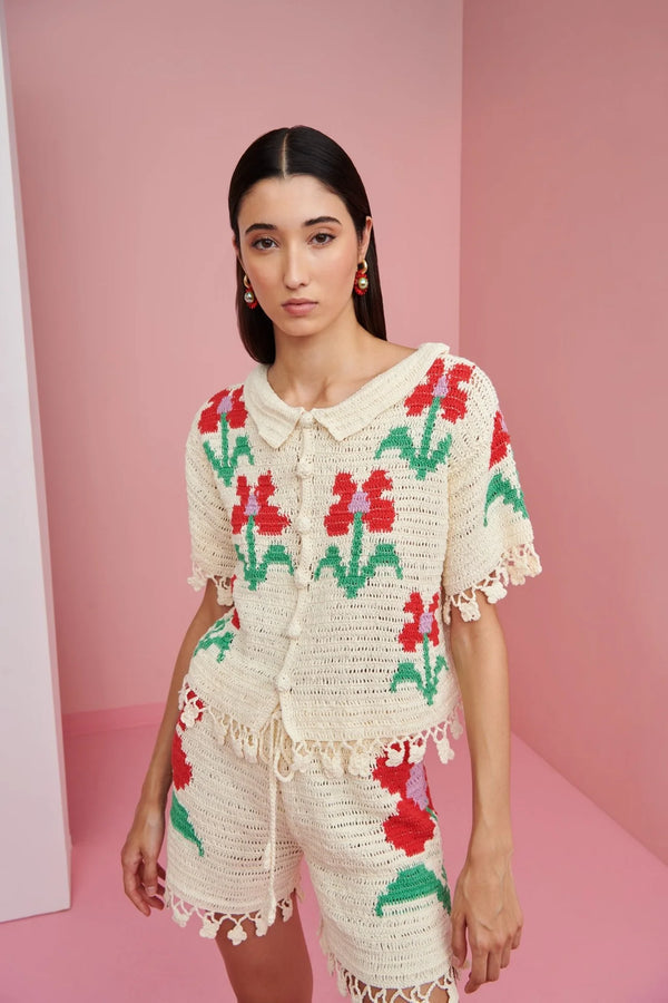 CELIA B crochet knit set