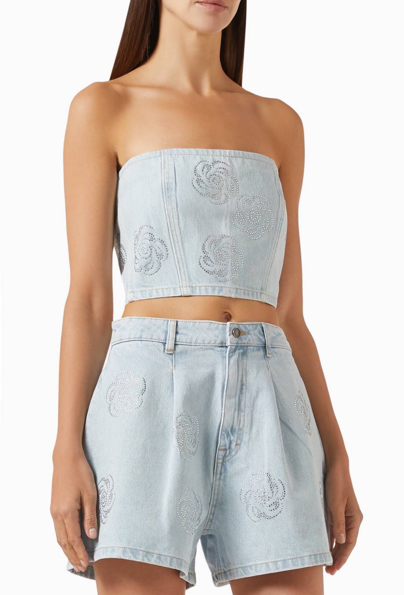 ROTATE denim studded set