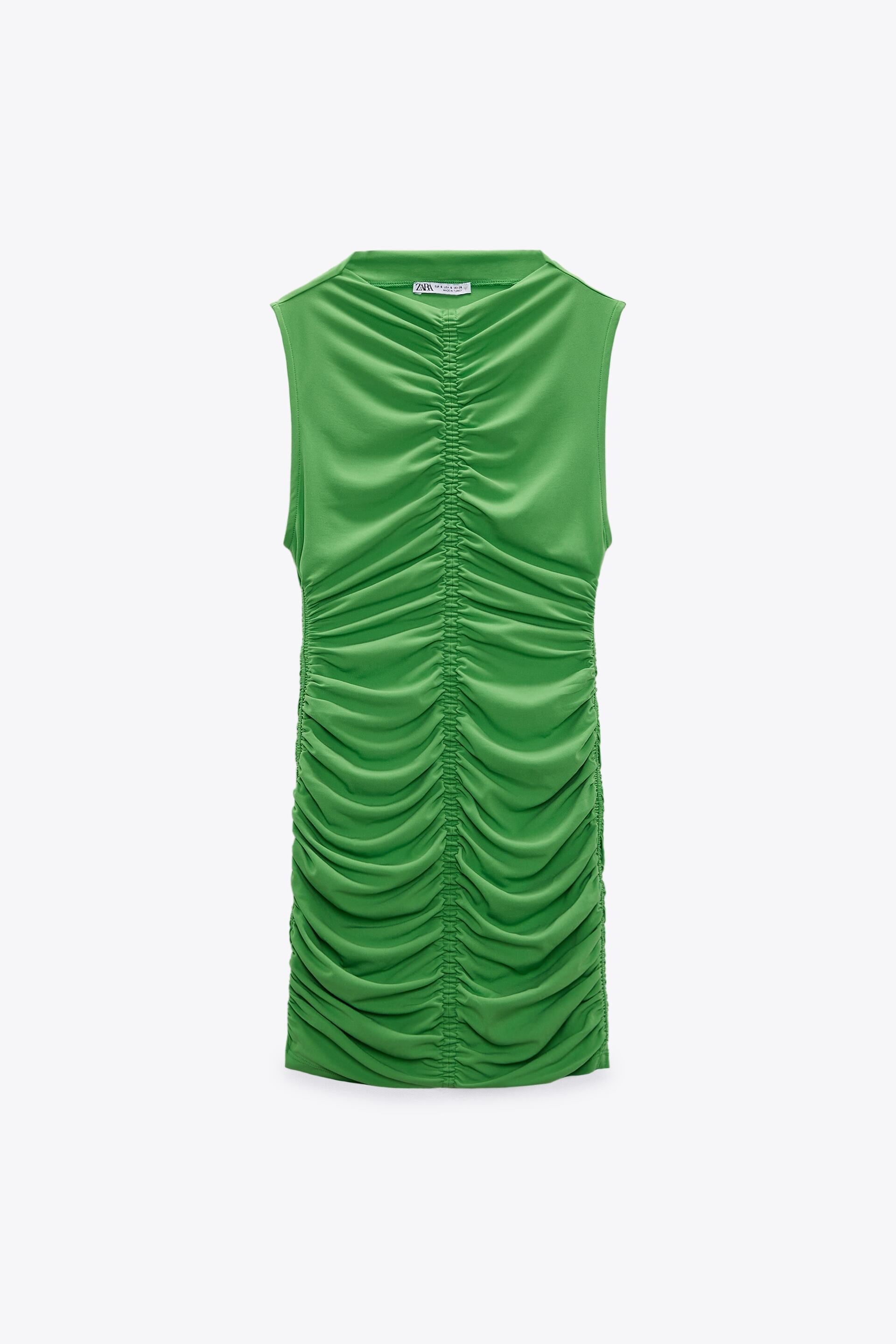 ZARA green ruched slinky mini dress Can I Borrow it Babe ZARA green ruched slinky mini dress Can I Borrow it Babe